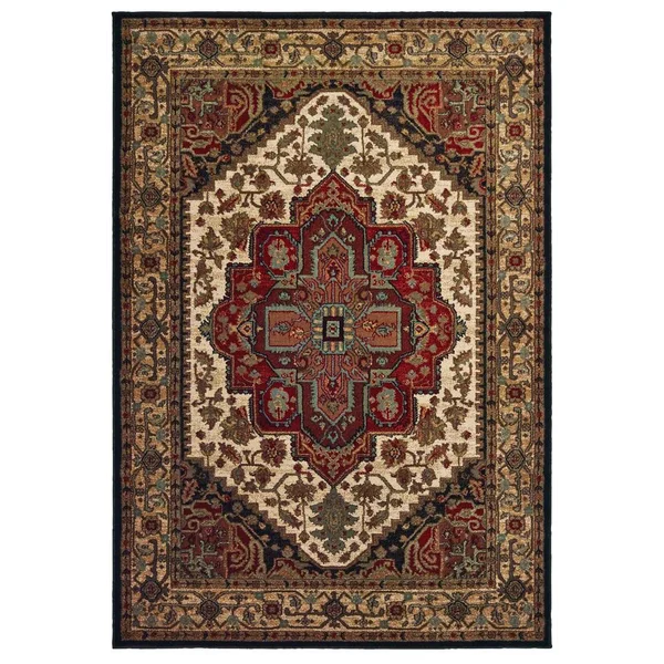 AVERLEY Home Lexington Black/Multi 8 ft. x 10 ft. Oriental Area Rug