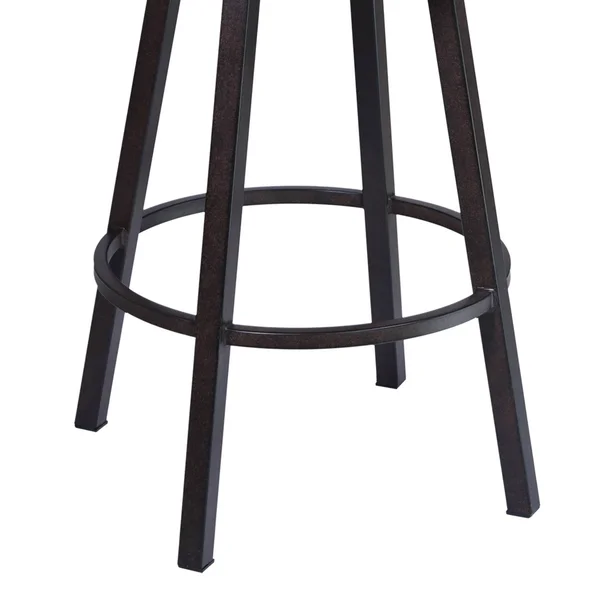 Armen Living Titana 30 inch Barstool in Mineral Finish with Bandero Tobacco Upholstery