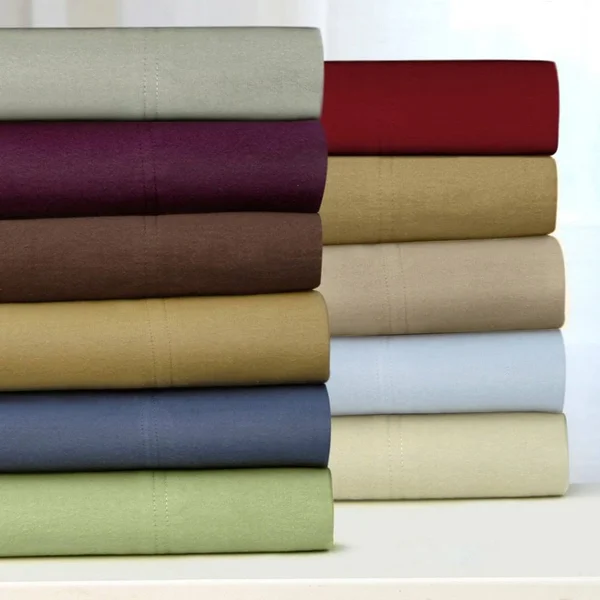 Tribeca Living Luxury Solid Flannel Sheets, King Flat - Green