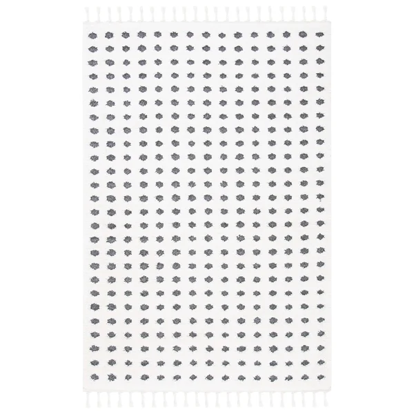 Safavieh Moroccan Tassel Shag Rug Collection MTS690A - Ivory - Grey - 4' x 6'