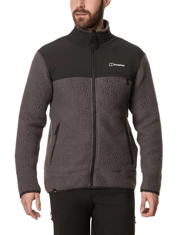 Berghaus Syker Mens Fleece Jacket Grey Pinstripe/Jet Black XL