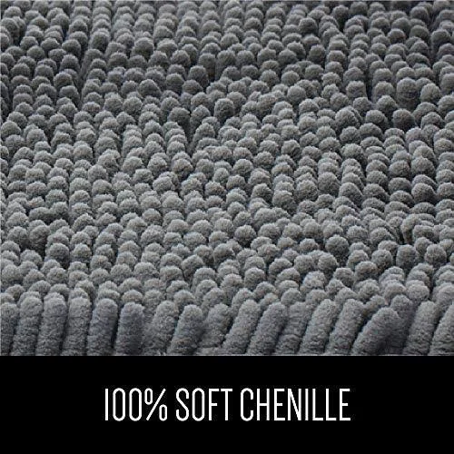 Gorilla Grip Original Luxury Chenille Bathroom Rug Mat, 60x24, Extra Soft and Absorbent Shaggy Rugs, Machine Washable, Quick Dry