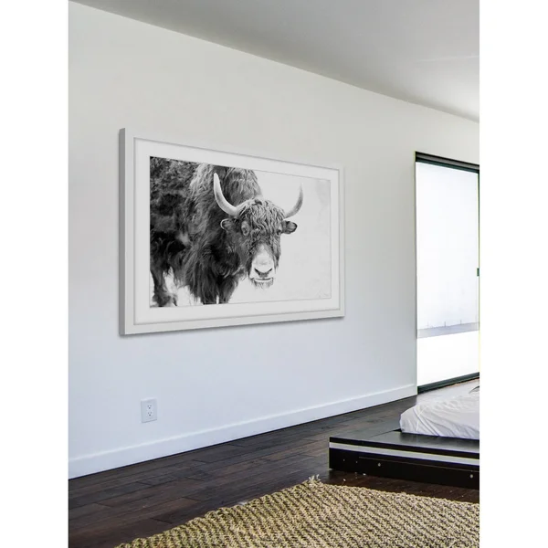 Marmont Hill Buffalo Forward Framed Painting Print - White