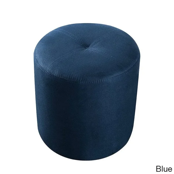 Porch & Den Lodo Wynkoop Round Upholstered Stool Ottoman - Black