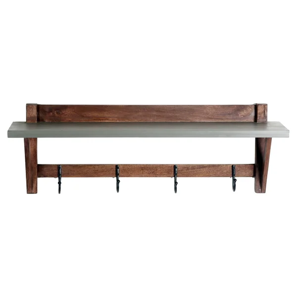 Alaterre Furniture Brookside 40x22 Concrete-Top Wood Entryway Coat Hook