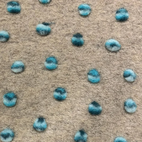 Plutus 18x22 x 18x22 Wool Dot Luxury Throw Pillow in Blue