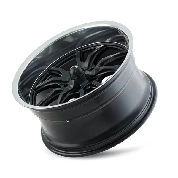 Ridler 650 Matte Black/Polished Lip 17x7 5-114.3 0mm 83.82Mm