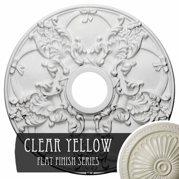 18 inchod x 3 1/2 inchid x 1 3/8 inchp Norwich Ceiling Medallion (Fits Canopies Up to 4 1/2 inch) - Hand-Painted Clear Yellow