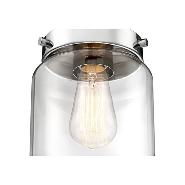 Devonshire 6x22 Wide Chrome and Glass Ceiling Light