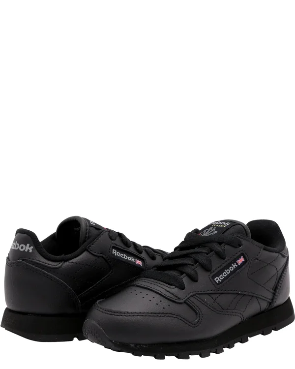 Reebok Classic Leather Black/Gum Preschool Kids& Shoes, Size: 1.5
