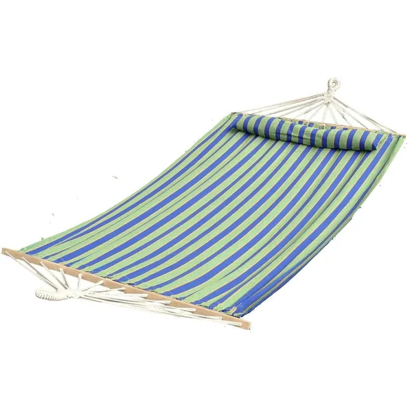 Bliss Hammocks Oversized Hammock with Spreader Bars and Pillow - Nautical Stripe