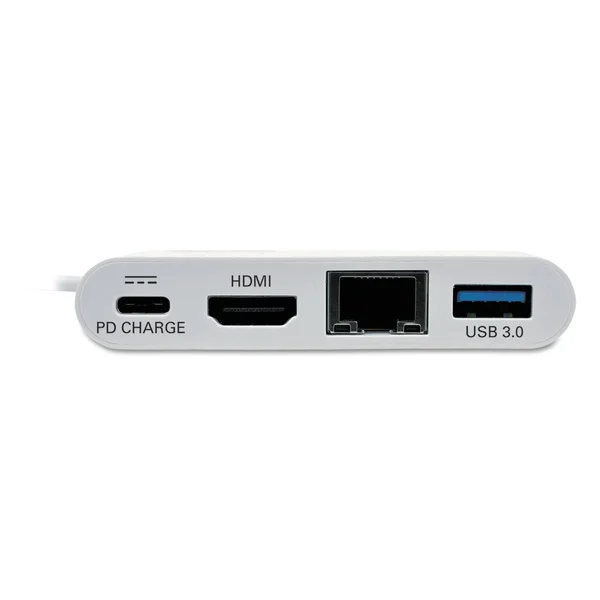 Tripp Lite USB C to HDMI Multiport Video Adapter Converter with USB-A Hub - USB-C PD Charging, Gigabit Ethernet Port, Thunderbolt