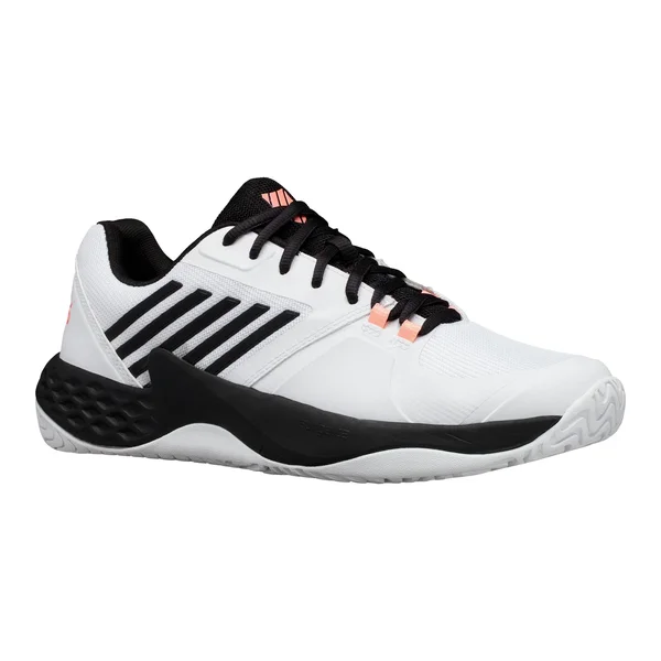 K-Swiss Men's Aero Court Tennis Shoes (White/Black/Soft Neon Orange)