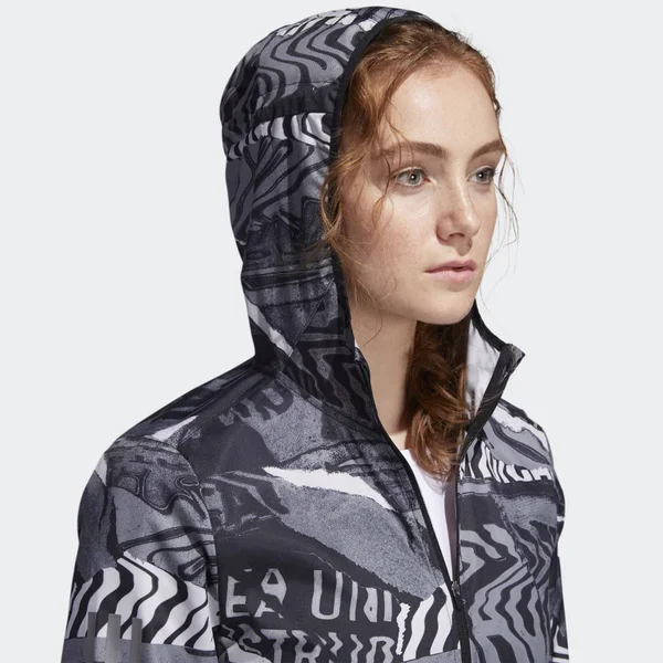 Adidas Women's Own The Run City Clash Wind Jacket, Size: Medium, Black