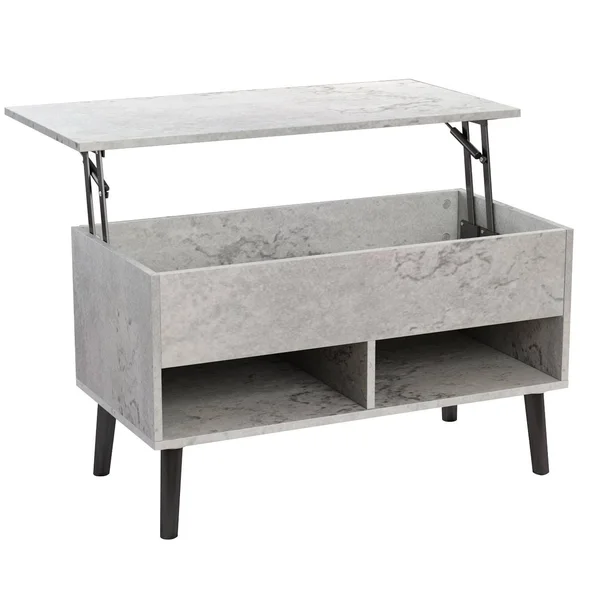 FUFUu0026GAGA Modern Lift Top Coffee Table with Storage Drawers - Grey