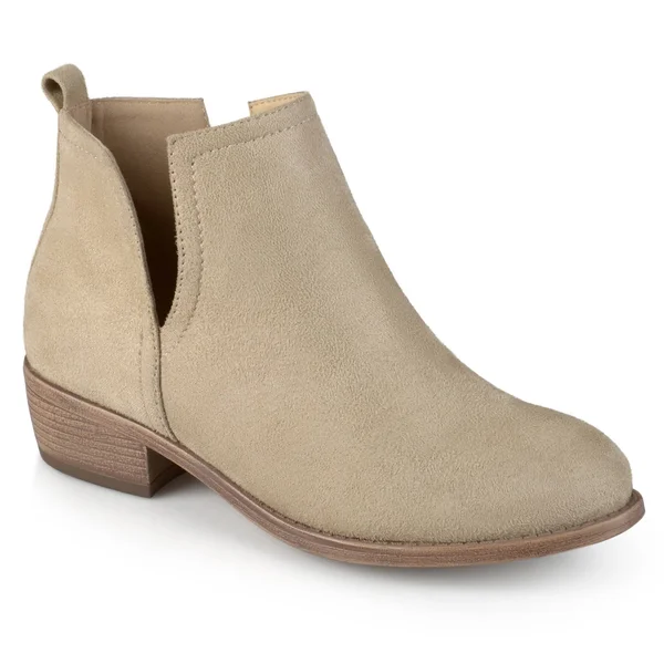 Journee Collection Women's &Rimi& Round Toe Faux Suede Boots - Grey- 8.5
