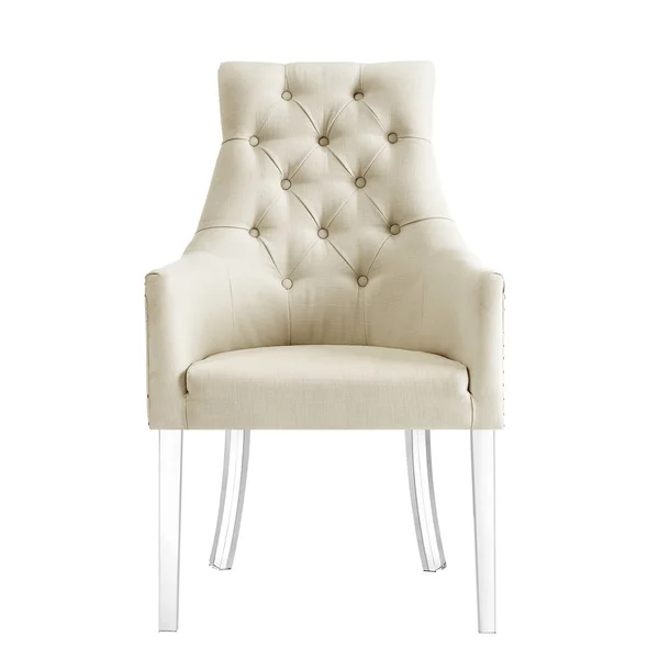 Inspired Home Dining Chair Acrylic Legs Cream White - Linen