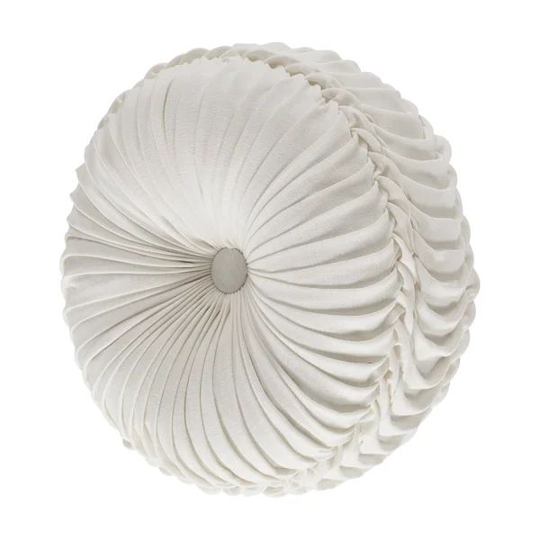 Five Queens Court Maryanne Tufted Round Decorative Throw Pillow White