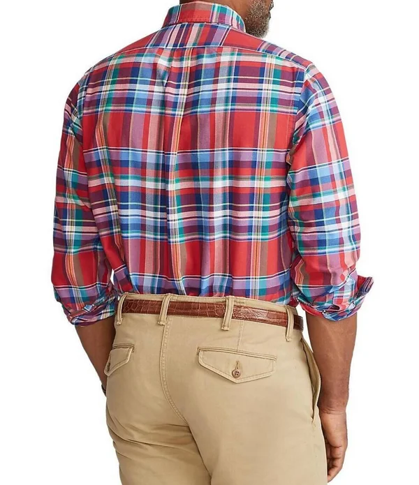 Polo Ralph Lauren Men's Classic Fit Plaid Oxford Shirt - Multi - 2XL