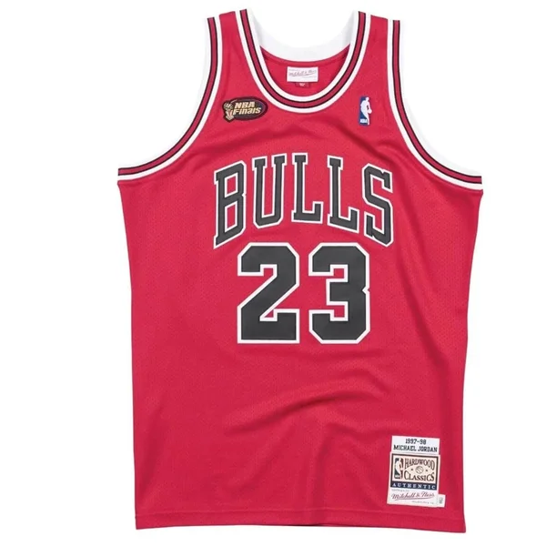 Men's Mitchell & Ness Michael Jordan Red Chicago Bulls 1998 NBA Finals Hardwood Classics Authentic Player Jersey
