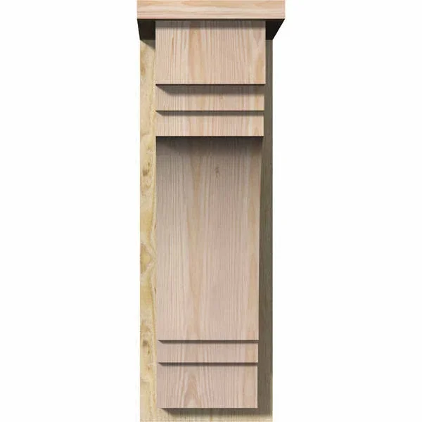 8x22W x 12x22D x 24x22H Pescadero Rough Sawn Corbel w/Backplate - Douglas Fir