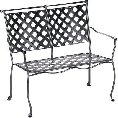 Woodard Maddox Wrought Iron Garden Bench Finish: Textured Black