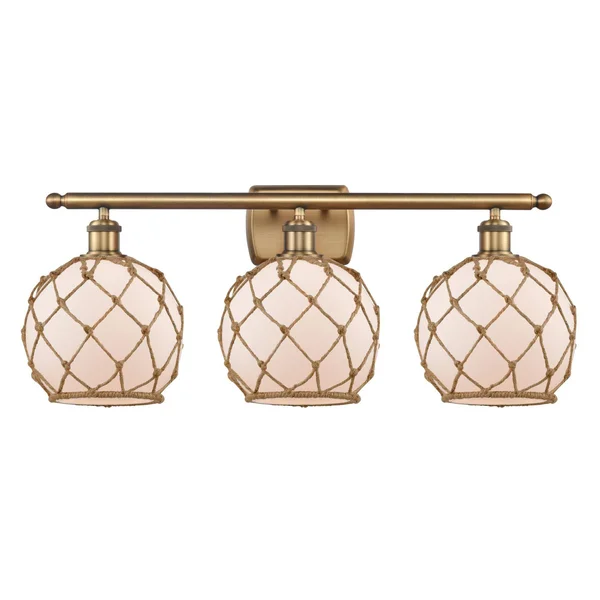 Innovations Lighting-Farmhouse Rope 3 Light Bath Vanity Light-516-3W-BB-G121-8RB-LED