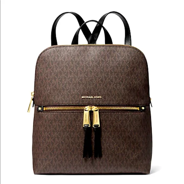 Michael Kors Bags - Rhea Slim Signature Backpack Medium Logo, Color: Brown, Size: Os, Belleviator&s Closet