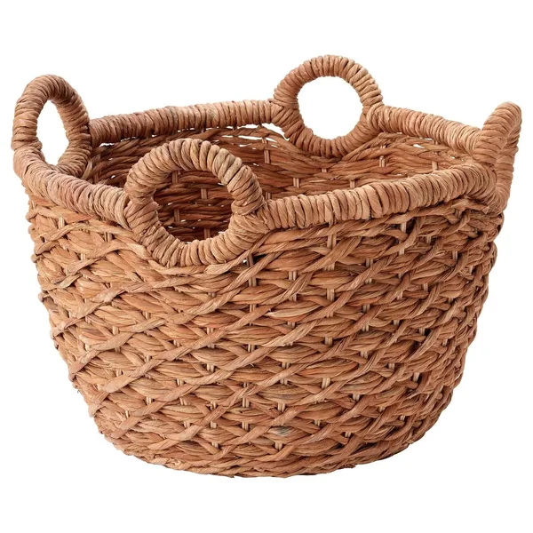 IKEA - LUSTIGKURRE Basket - brown/nipa Palm, 22絰22 絰15 ¾