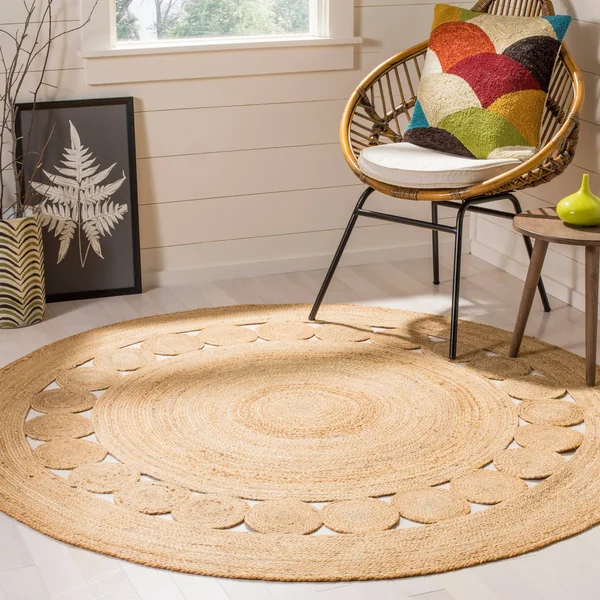 Safavieh Natural Fiber Morgan Braided Jute Area Rug, Natural, 6&6 inch x 6&6 inch Round
