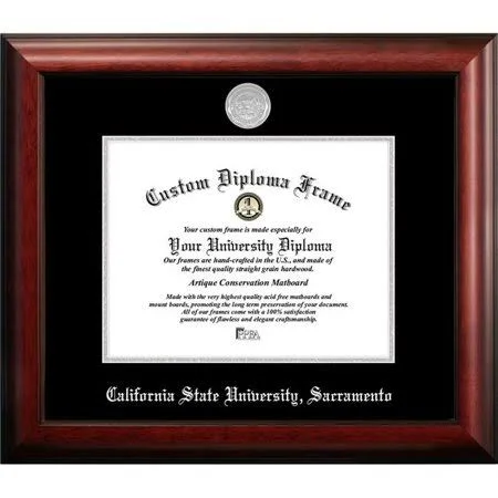 Campus Images CA925SED-1185 11 x 8.5 in. California State University Sacramento Silver Embossed Diploma Frame