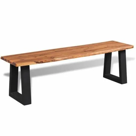 Walmeck Bench Solid Acacia Wood 57.1 inch - Size: 1.2