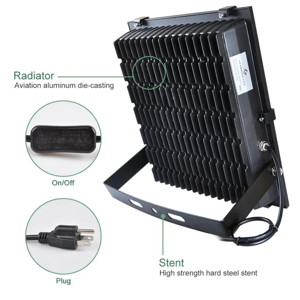 GLORIOUS-LITE LED Flood Light - 150W(750W Halogen Equiv), IP66 Waterproof LED Work Light, 6500K Daylight White, 11000lm, 110V, Outdo