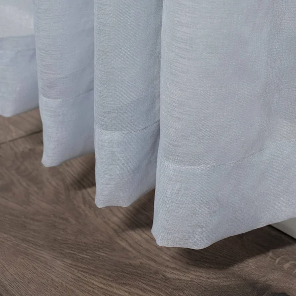 Solid Color Basic Sheer Curtain Set of Two Panels - Rod Pocket - 54 x 95 - 95 Inches - Grey