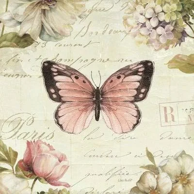 Framed Poster Prints - Marche De Fleurs Butterfly I by Lisa Audit ( Floral & Botanical > Flowers art)