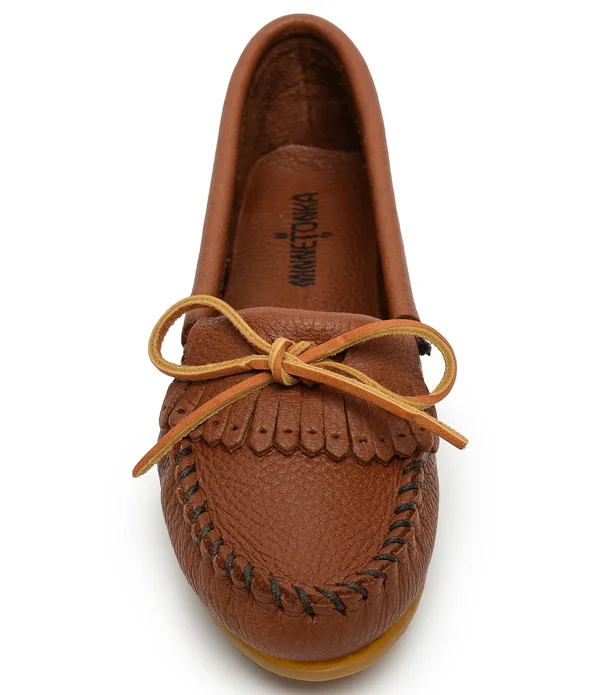 Minnetonka Deerskin Kilty 9.5 Women's White
