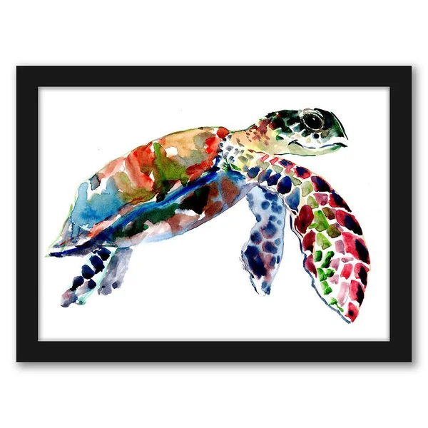 Americanflat Sea Turtle Wall Art, Multicolor, 12x15