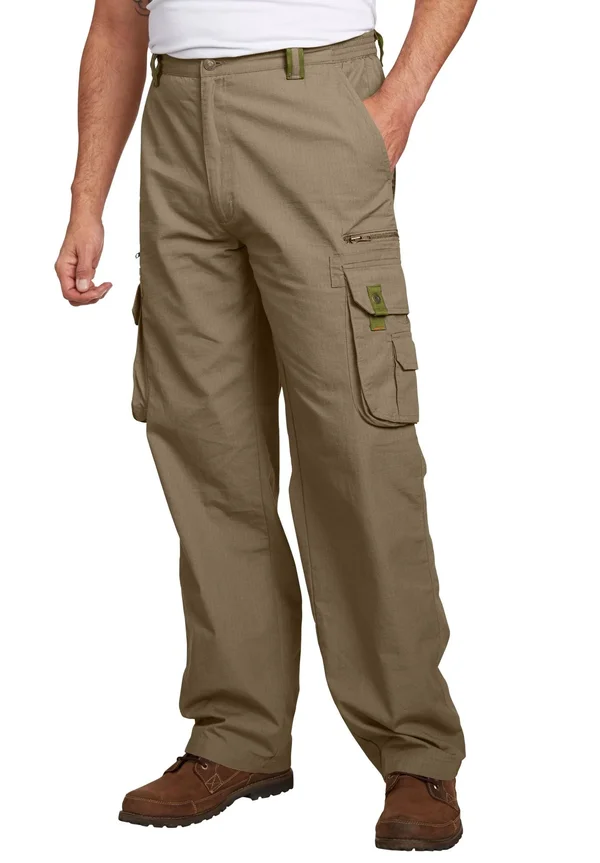 Men's Big & Tall Boulder Creek Ripstop Cargo Pants by Boulder Creek in Dark Khaki (Size 46 38)
