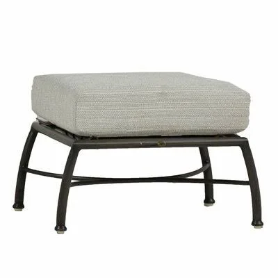 Majorca Patio Ottoman with Cushion Summer Classics Cushion Color: Natural White