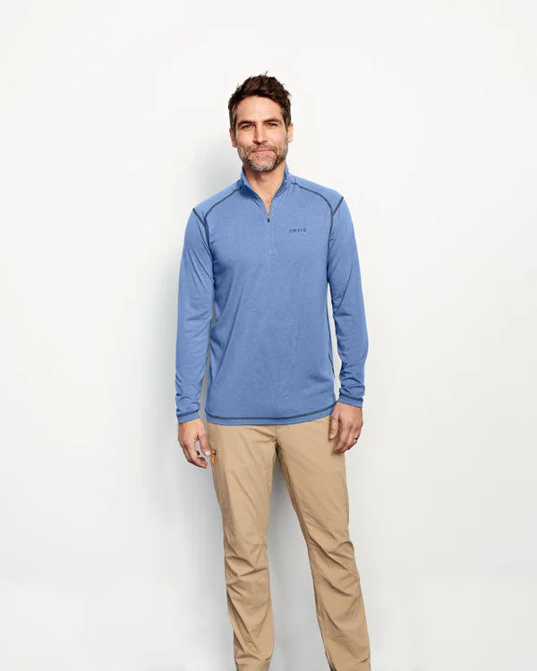 Men's Drirelease Quarter-Zip T-Shirt - Moss Green, Size XL, Polyester/Cotton, Orvis