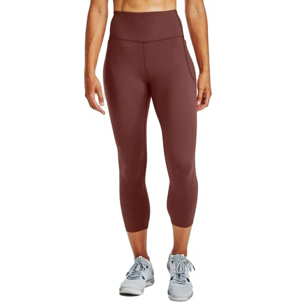 Under Armour Women's Meridian Crop Leggings Pants, Red/Silver, Size: Xs
