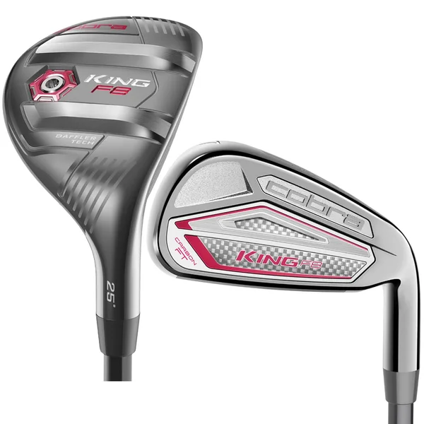 Cobra King Women's Pink F8 Hybrid Combo Iron Set (5-6h - 7-PW, SW)