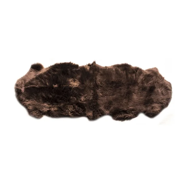 Super Area Rugs - Genuine Australian Sheepskin Brown Fur Rug, Double Pelt 2& x 5& 6 inch