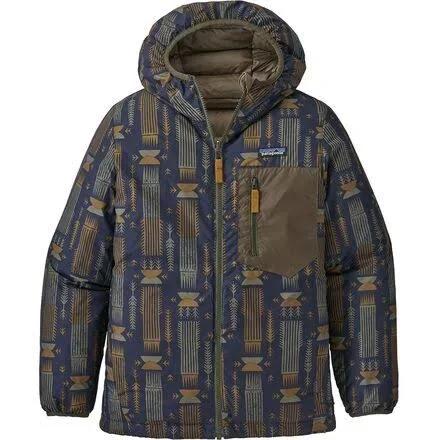 Patagonia Reversible Down Hooded Sweater - Boys& Garden Green - XL