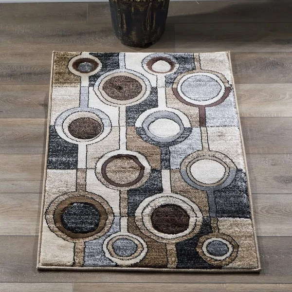 MDA Home Orelsi Brown/Gray Contemporary Polypropylene Area Rug - 3&9x22 x 5&9x22