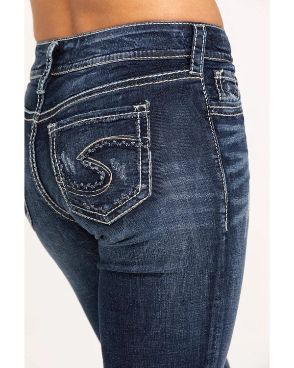 Silver Jeans Women's Suki Mid-Rise Straight Leg Jeans