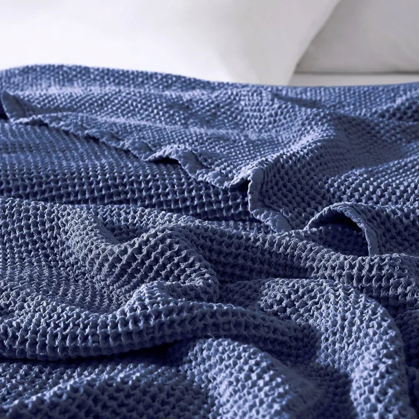 Brielle Home Darren Cotton Waffle Blanket - King/Cal King - White