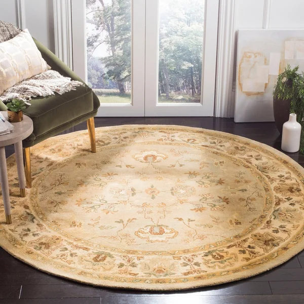 Safavieh Bergama Brg135 Area Rug Khaki, Ivory 6' x 6' Round