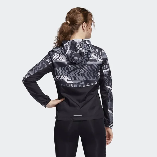 Adidas Women's Own The Run City Clash Wind Jacket, Size: Medium, Black