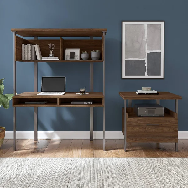 Copper Grove Adelphi Computer Desk with Hutch - Modern Walnut